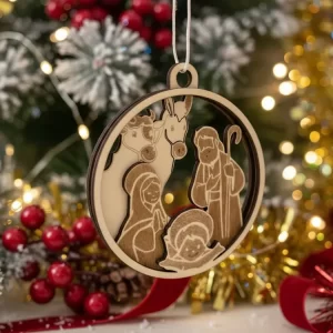 Ornamento Natalino Bebê Jesus em 3 camadas