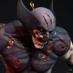 💀 Wolverine Zumbi (Universo Marvel Zumbis) - Estatueta X-Men™