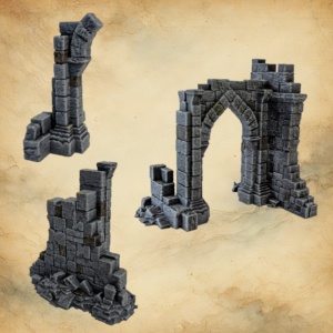 Portal e colunas - Elementos de cenário em miniatura