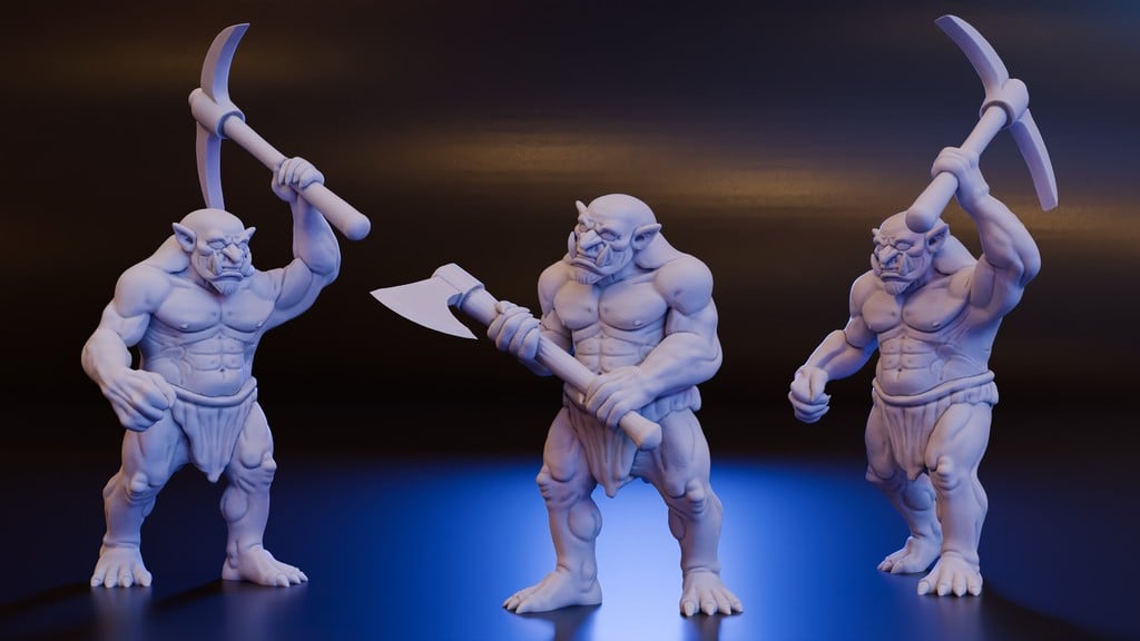 Orcs trabalhando - Miniaturas D&D